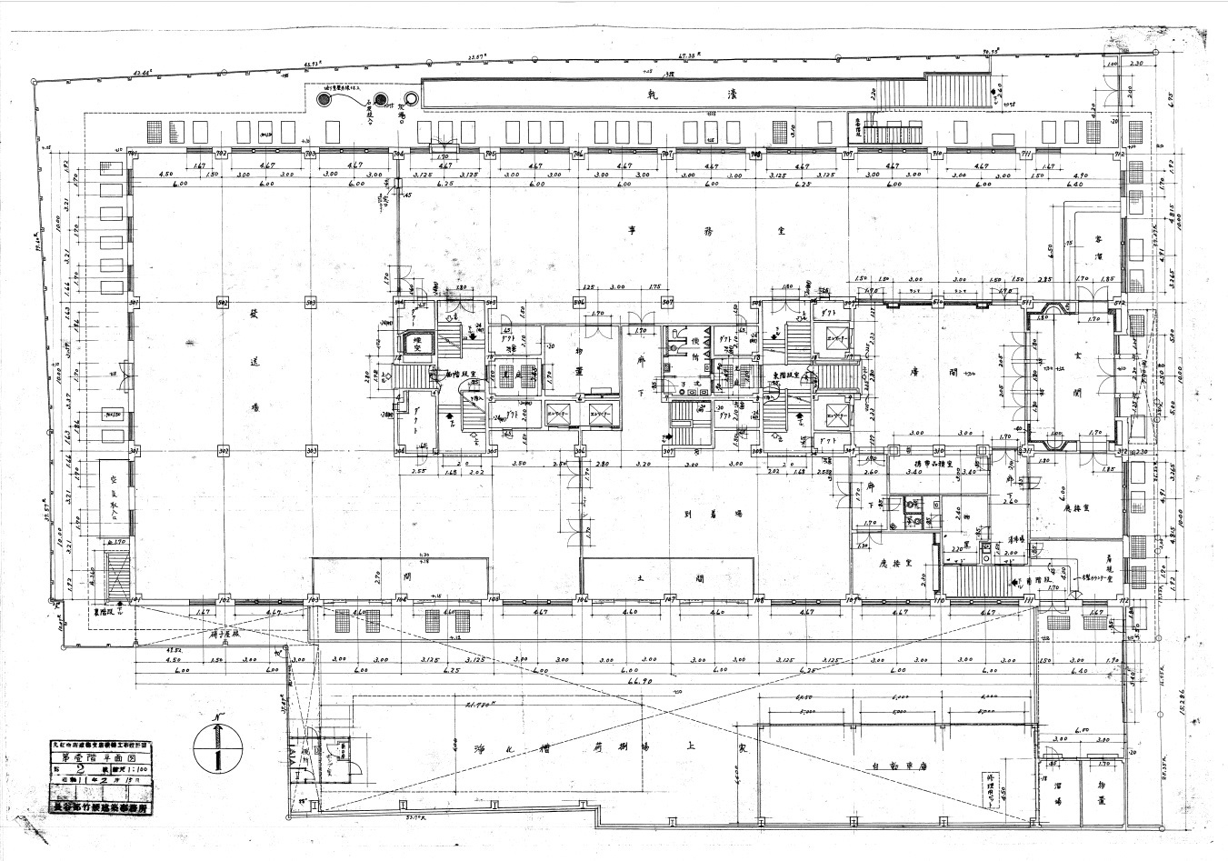 丸紅商店京都支店新築工事設計図　第壹階平面図　昭和11年2月15日